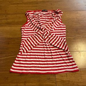 Cable & Gauge Striped V-neck Blouse